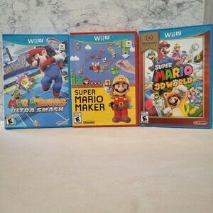 Mario Tennis Ultra Smash + Super Mario Maker + Super Mario 3D World Bundle WII U